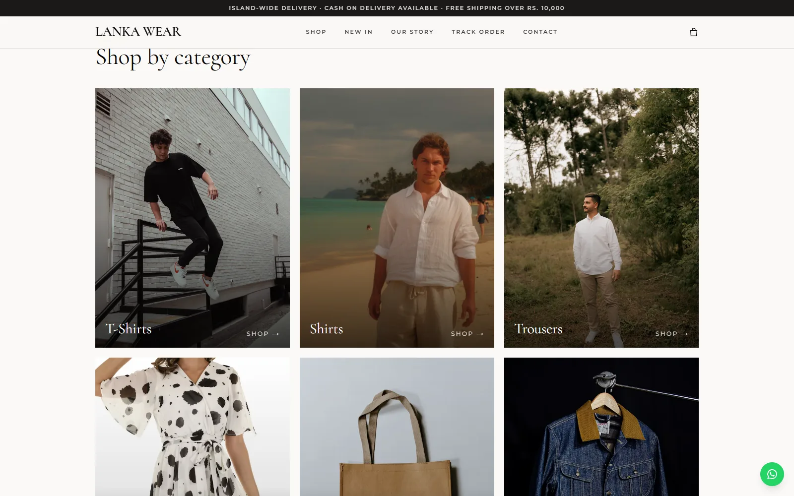 Shop by category tiles