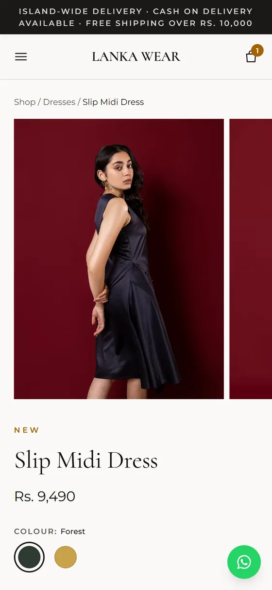 Product page with a swipeable photo gallery on a phone